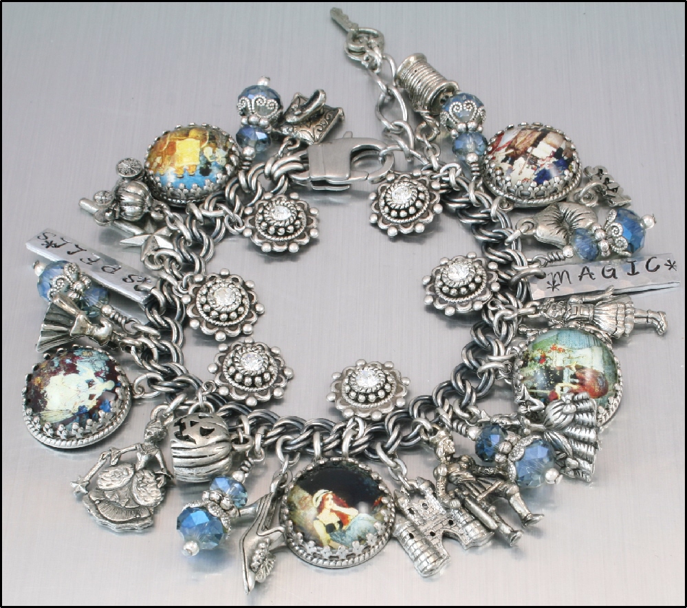 Charm Bracelet, Silver Vintage Cinderella, Fairytale, Jewelry on Luulla